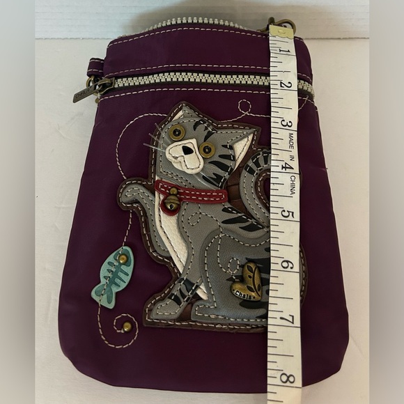 Chala Purple Crossbody Bag with Cat Design - Picture 7 of 8